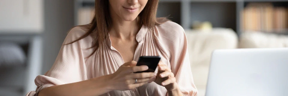 girl using mobile messaging phone