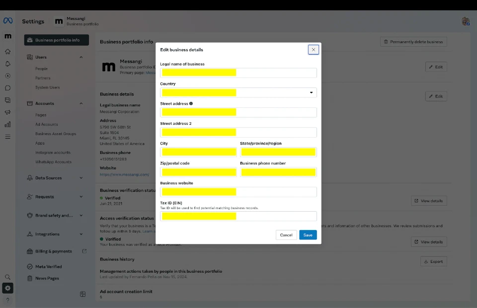 Prerequisites to Create a WhatsApp Business Account (WABA)