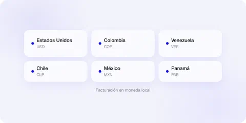 Facturación en moneda local en seis países