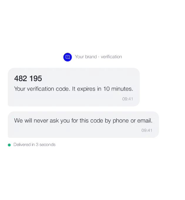 OTP example: verification code with expiry
